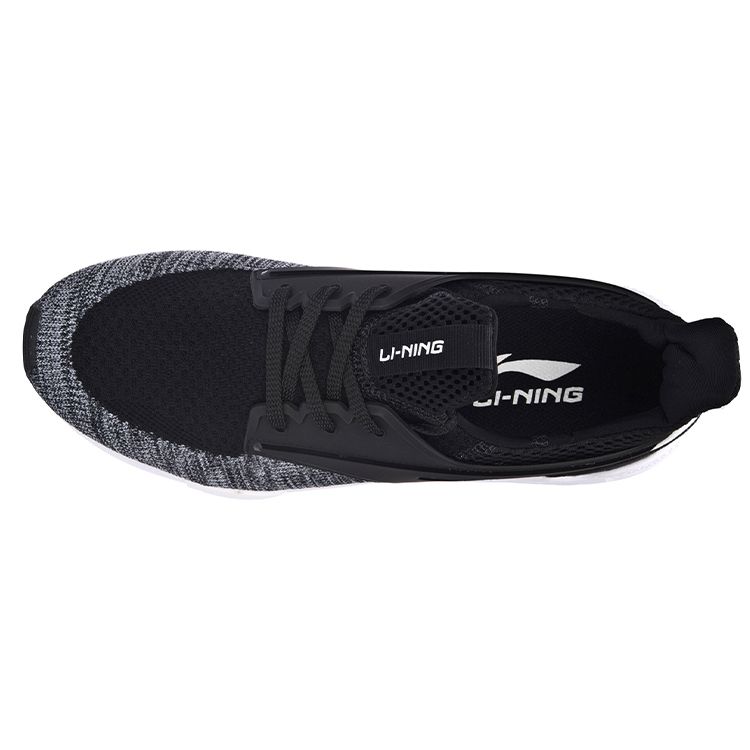 Li Ning Exceed One-Piece Knitted Cloud Cushioning Sports Shoes Men Sneakers Black Gray AGCM033-1