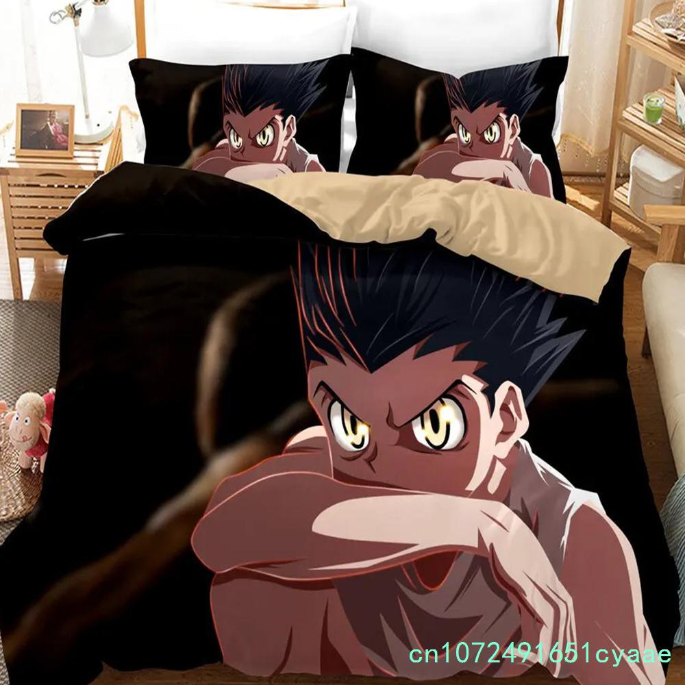 Japanese Anime HUNTER×HUNTER Bedding Set HUNTER Print Duvet Cover Pillowcase Teenagers And Children Quilt Cover Gift