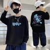 100% Pure Cotton Boys' Long-Sleeve Autumn Sport T-Shirt, Loose Round Neck Youth Casual Base Shirt