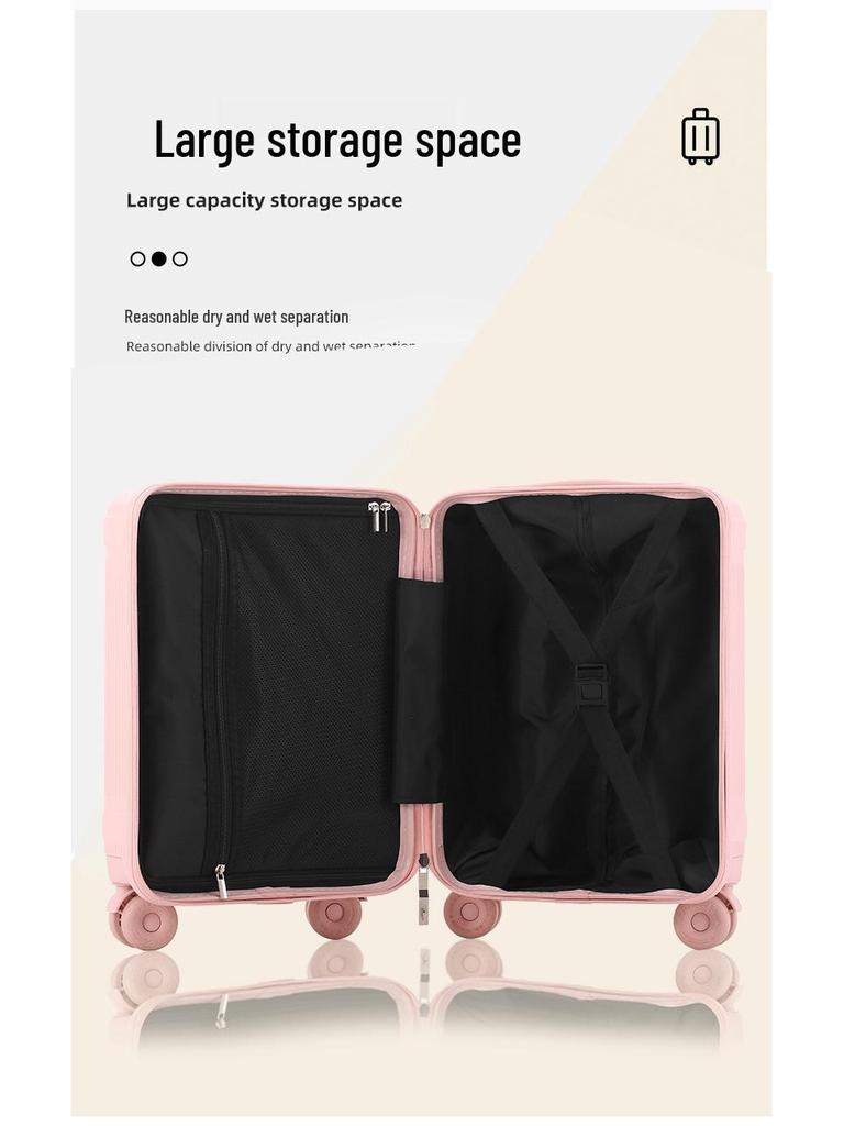 16-Inch Leather Carry-On Suitcase with Universal Wheels - Trolley Case for Men and Women