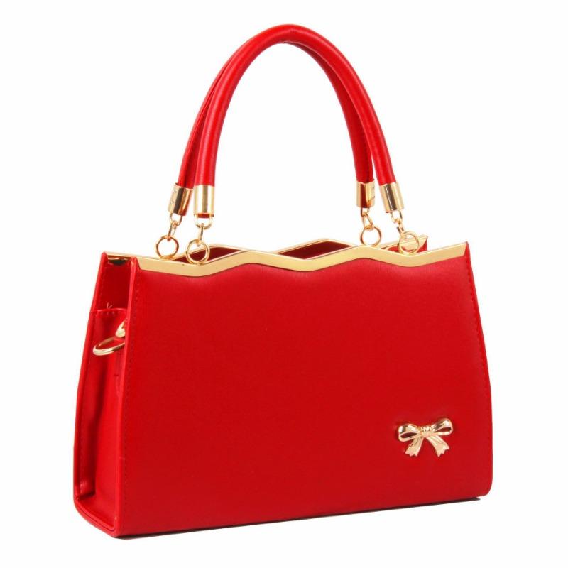 Borsa da Donna Nuova Moda Casual Borsa a Sella con Fiocco Colore Solido Cerniera Monospalla Borsa a Mano KTY