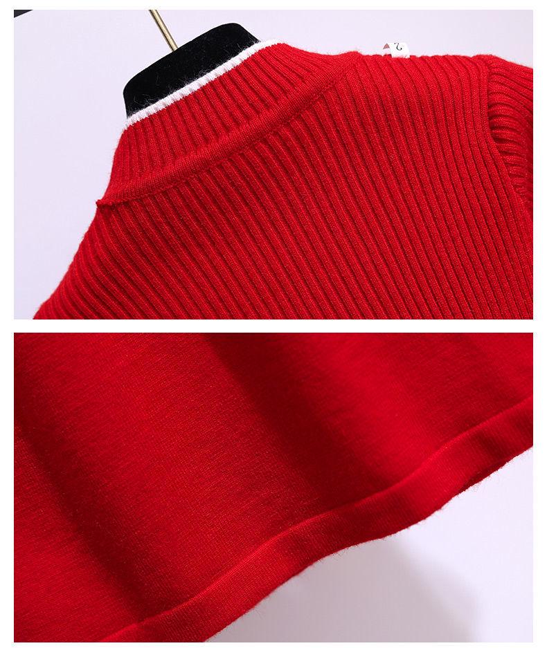 Dívčí pletené princeznovské svetrové šaty - Podzimní novoroční outfit pro děti