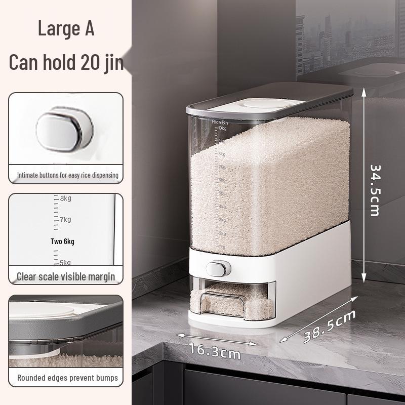 Sealed High-Capacity Insect-Proof Rice Storage Bin - 20 Jin