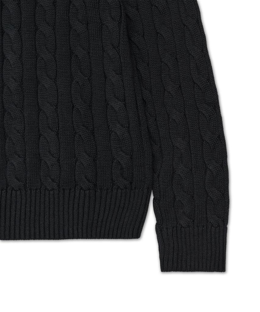 POLO RALPH LAUREN Cable Knit Cotton Sweater - Black
