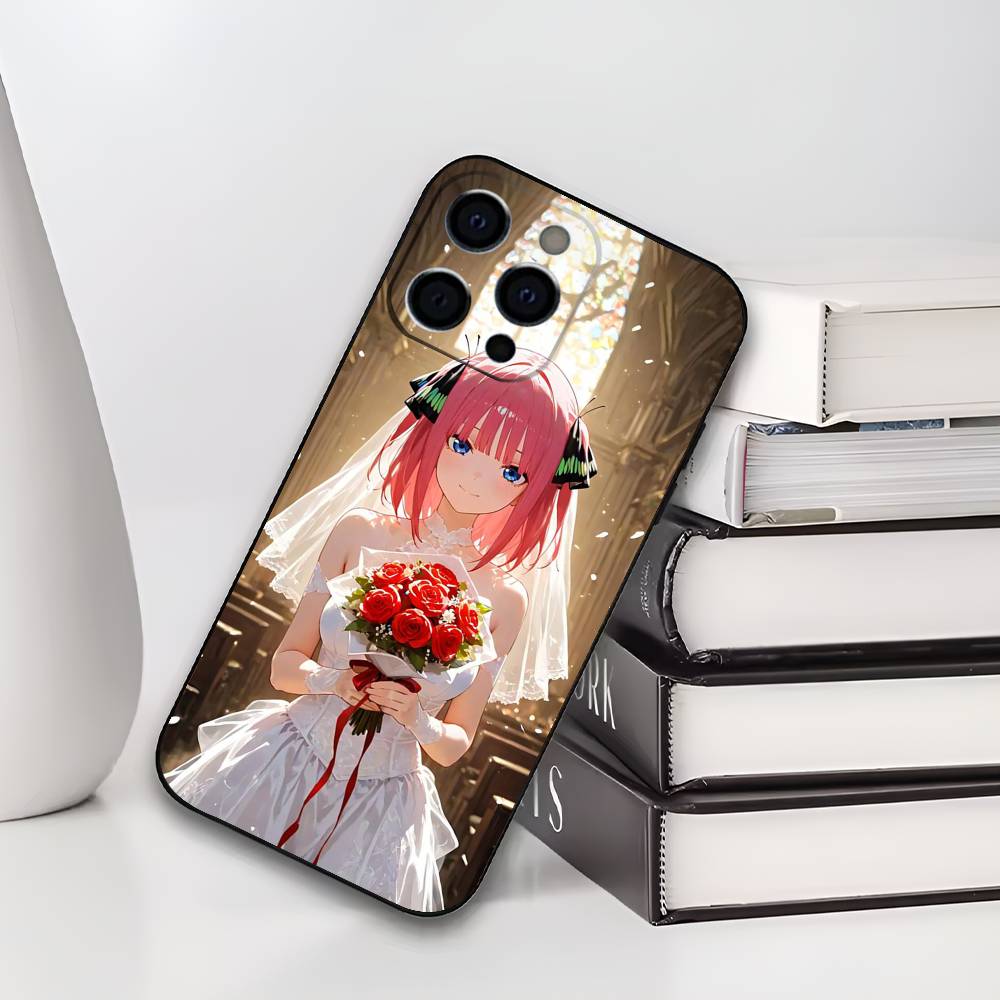 N-Nino N-Nakano Anime Phone Case For iPhone 17,16,15,14,13,12,11 Plus,Pro Max,XS,Soft Silicone Black Cover