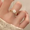 Retro Simple Camellia Open Adjustable Ring Rose Blossoms Adjustable Flower Ring Delicate Women Jewelry Party Gift