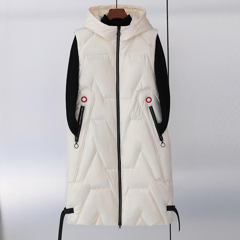 

Великий осінньо-зимовий новий пуховий жилет 5XL, жіночий зимовий пуховий жилет 4XL білий