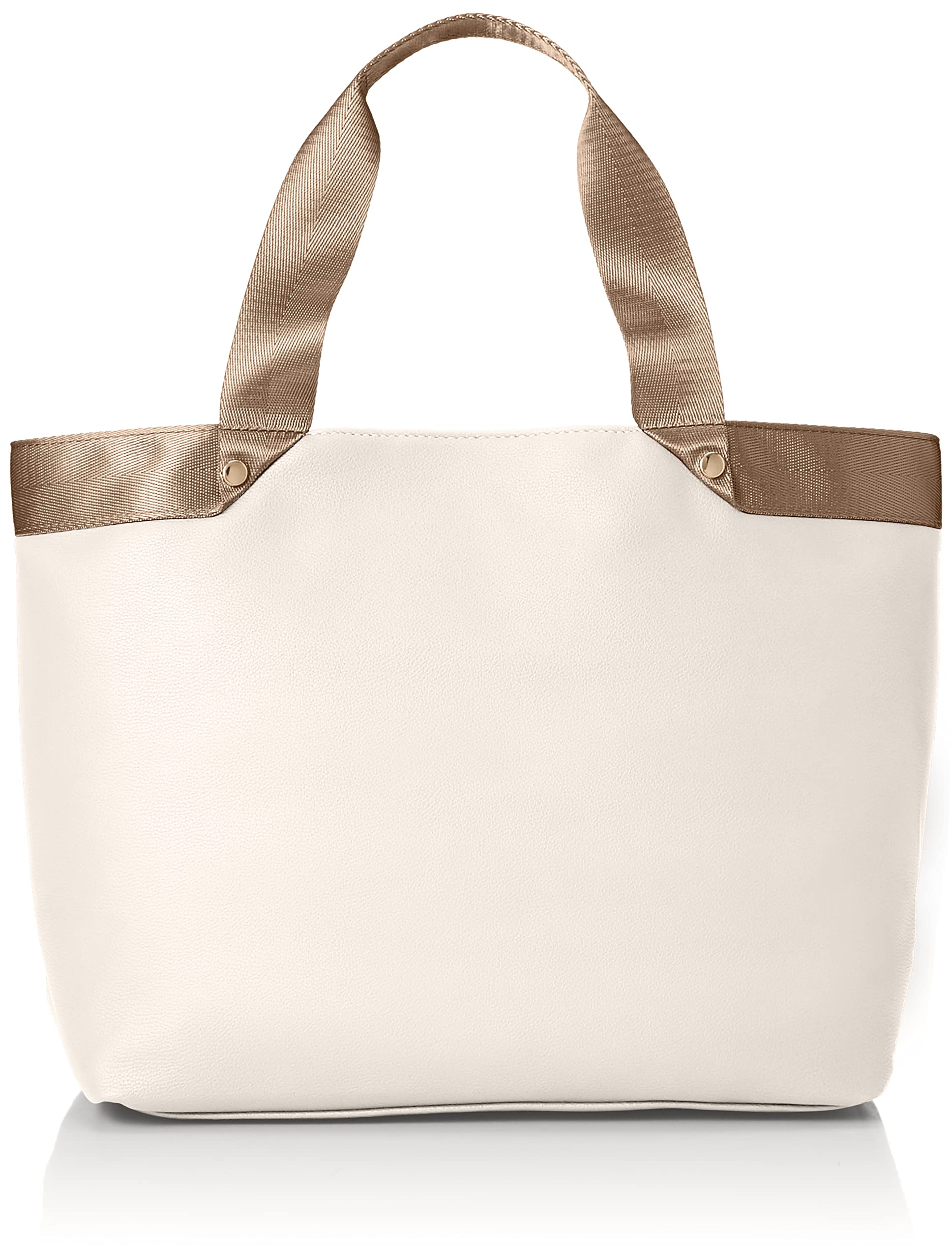 Cuco Women s Faux Leather Tote Bag with Tape Handle, A4 Size, Ivory (202), 2253111004