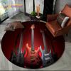 3D E-Gitarre Klassische Gitarre Musik Runder Teppich Teppich für Wohnzimmer Schlafzimmer Kinderzimmer Dekor, Haustierbereich Teppich Rutschfeste Bodenmatte