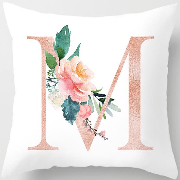 New Fashion 26 English Letter Pattern Cushion Cover Home Fabric Sofa Modern Style Pillow Cover
