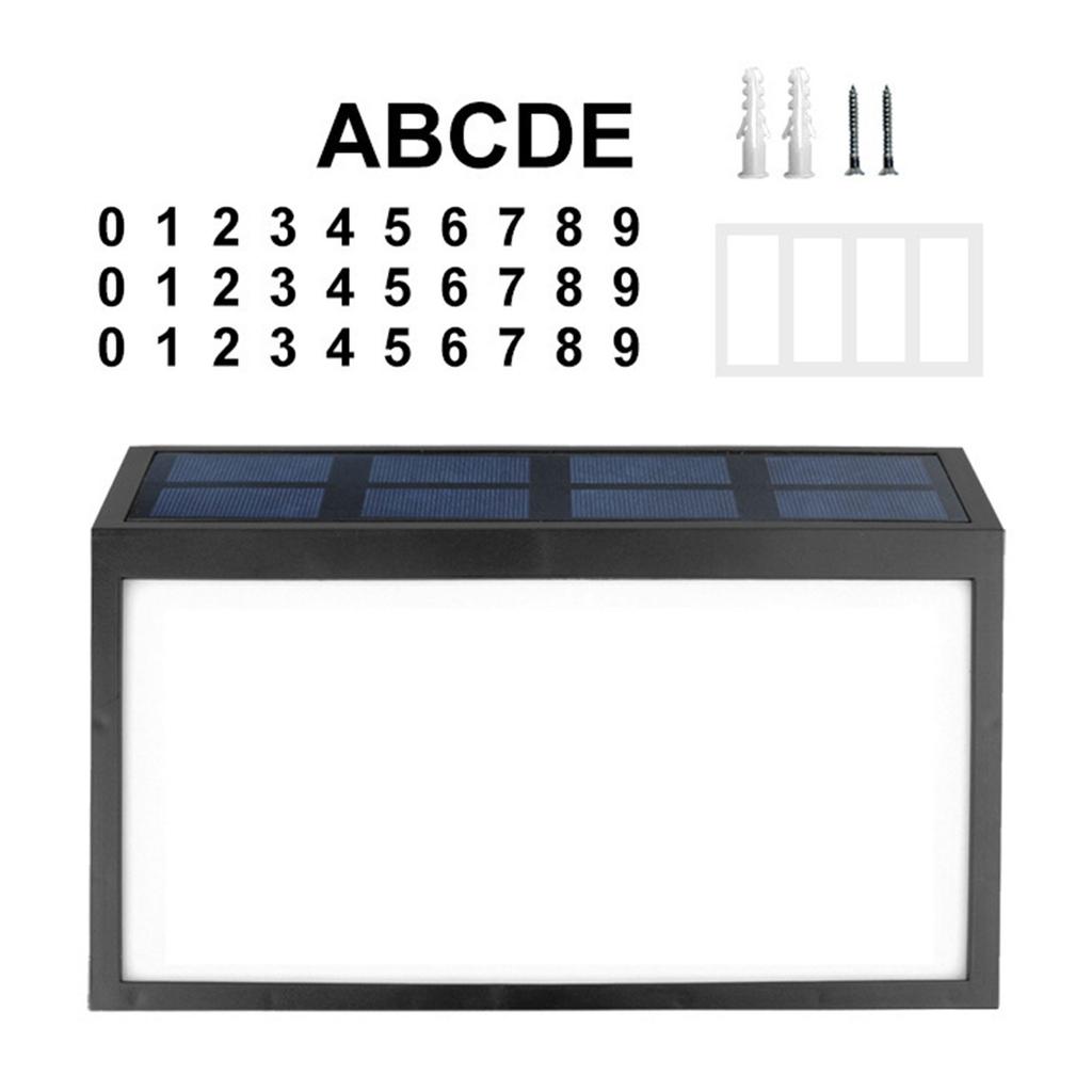 Solar Powered Address Sign Outdoor Waterproof LED Address Sign Lamp Solar House Number Light Outdoor Address Number