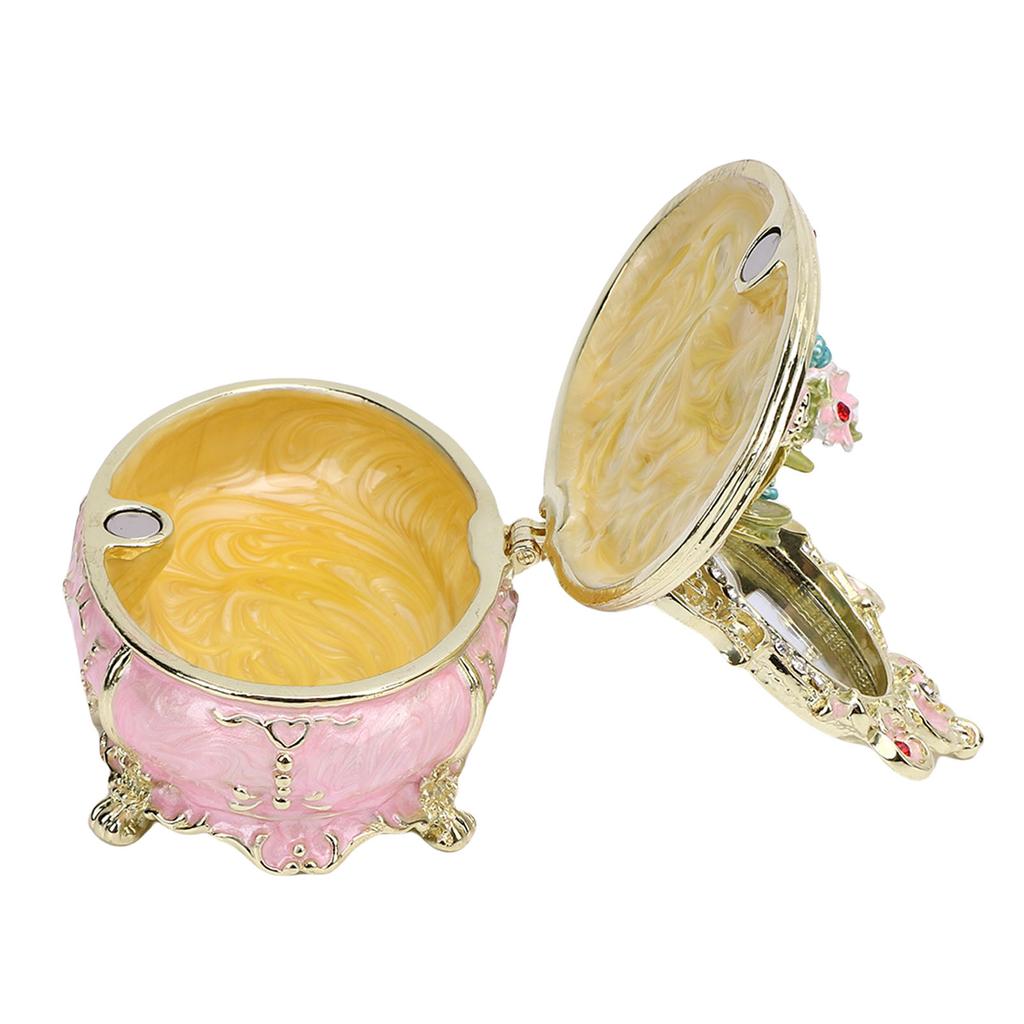 Dressing Table Shaped Trinket Box Decorative Hand Painted Metal Enamel Jewelry   for Rings Bracelets