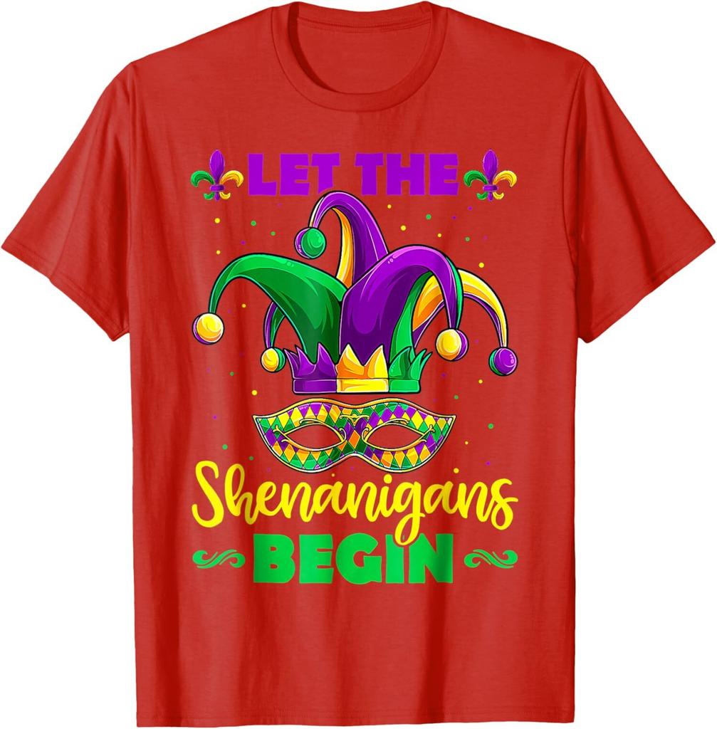 Let The Shenanigans Begin Mardi Gras Cool Colors Unisex T-shirt