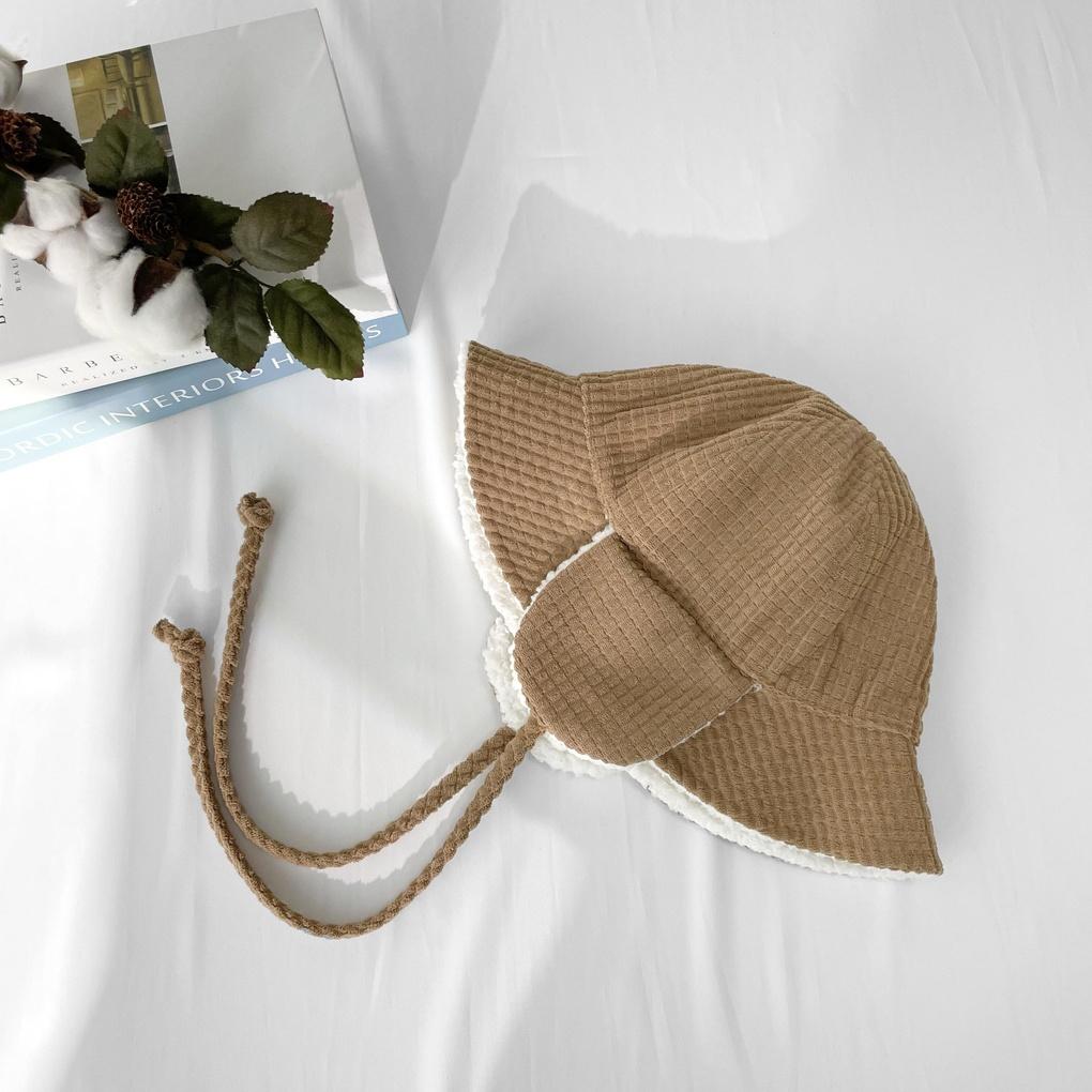Men's and Women's Daily Bucket Hat Waffle Double-Sided Earflap Bucket Hat