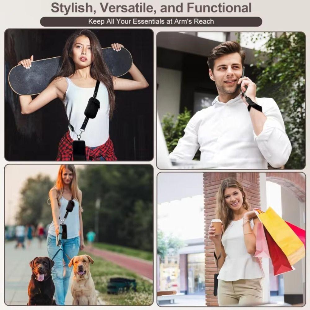 Zippered Pouch Phone Lanyard Wallet Detachable Mobile Phone Lanyard  Phone Accessories