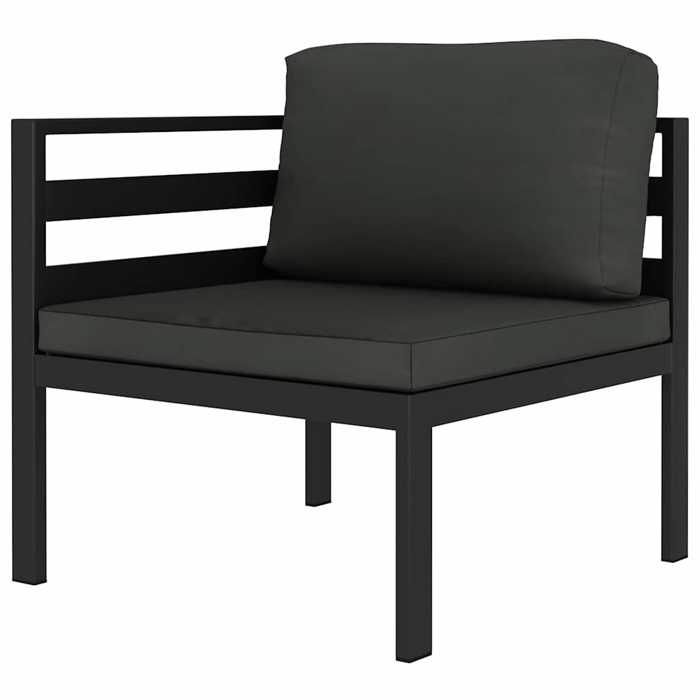 VidaXL Canapé d'angle sectionnel avec coussins Aluminium Anthracite