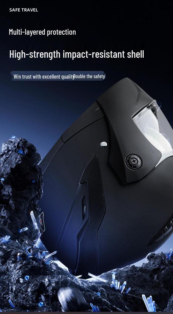 Unisex Warm Double Visor Flip-up Helmet for Electric Scooters & Motorcycles