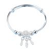 S999 Sterling Silver Dreamcatcher Bangle - Pure Silver Bracelet for Women, Perfect Qixi Festival Gift for Girlfriend or Bestie