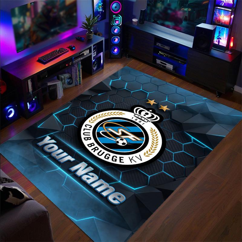 Crystal Velvet Rug Club Brugge FC Print Custom Name Text Floor Mat Home Decor