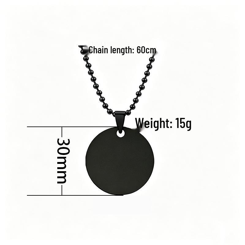 Stainless Steel Round Bead Chain Necklace with Blank Laser UV Color Printing for Custom Engraving