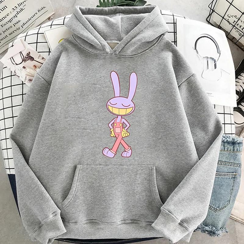 Jax The Amazing Digital Circus Hoodie Fashion Dlouhý rukáv Kawaii Unisex Podzim Zima Vintage mikiny Běžné Y2K Top Trička