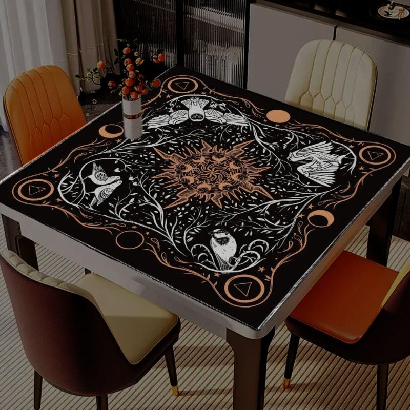 Bird Moon Pattern Astrology Tablecloth Tarots Divinations Tablecloth Altars Cloth Divinations Board Game Accessory
