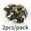 (2 Pcs)55*55mm Mini Wreath Pendant Merry Christmas Bell Wreaths Gift Wrapper Christmas Accessories Phone Pendants Decoration