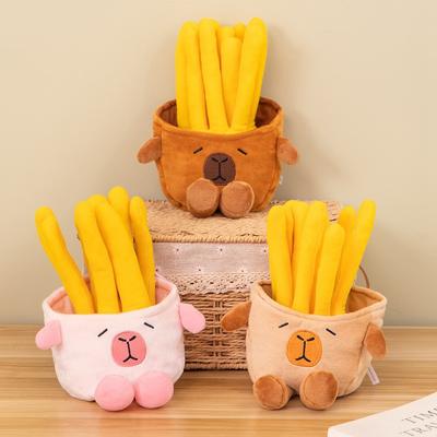 Creative Soft Capybara Fries Pillow Plush Toy Doll Fries Doll Children's Companion Soothing Ragdoll Doll