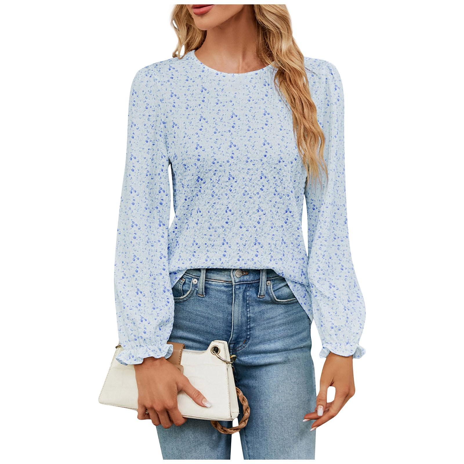 Женский модный сексуальный удобный маленький пуловер с круглым вырезом и цветочным принтом — фото 8