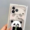 Cute Panda Case for iPhone 17 Pro Max 15 16 12 Mini Air 13 Pro 14 Plus 17e XS Max 11 XR Soft Phone Cover