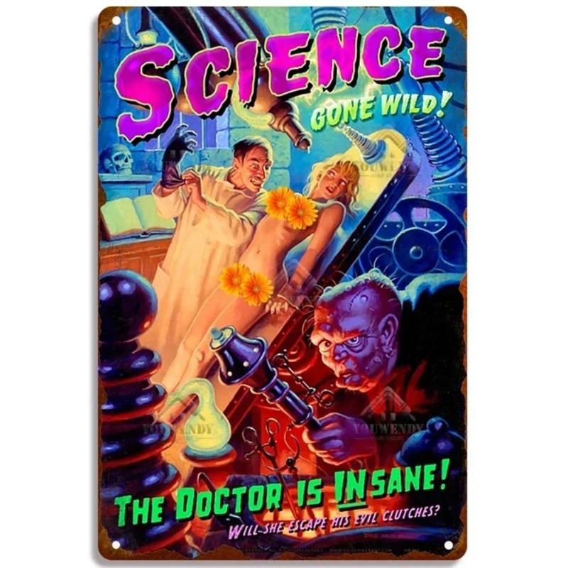 Pin-Up Girl Metal Sign, Retro Wall Art Decor