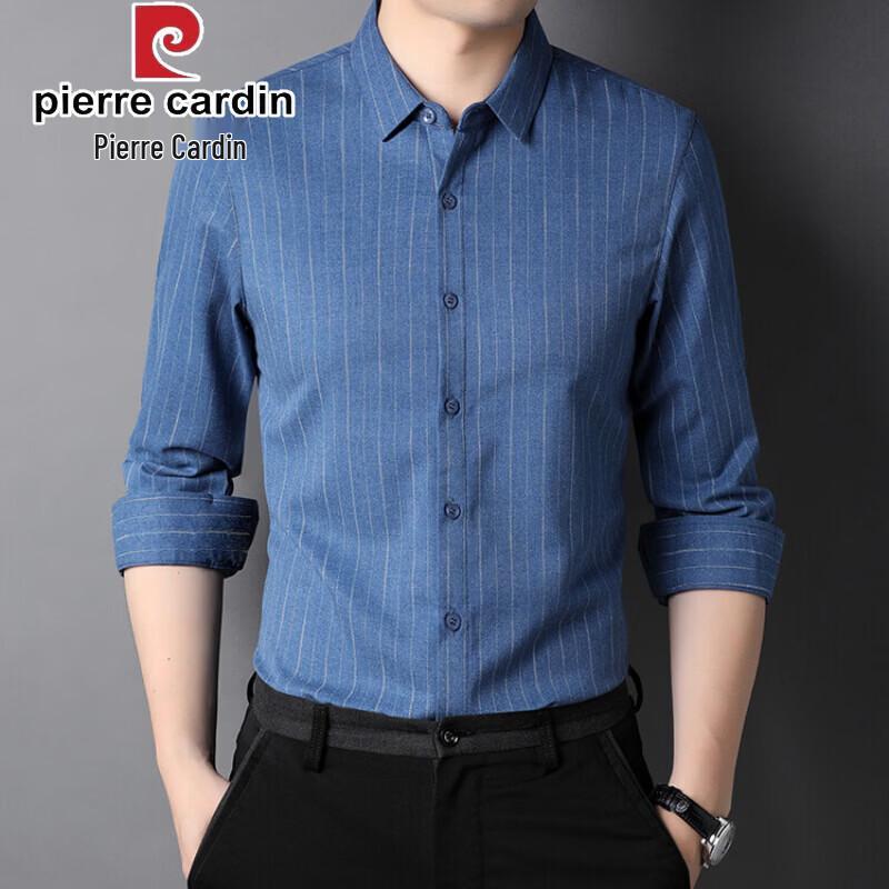 Pierre Cardin Men's Non-Iron Plaid Business Casual Long Sleeve Shirt