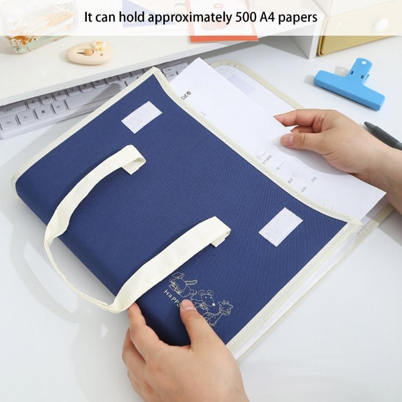 Folder Organowy A4 Folder na Dokumenty z Etykietami Folder Plikowy Organizery na Dokumenty Torba do Przechowywania Dokumentów dla Ucznia