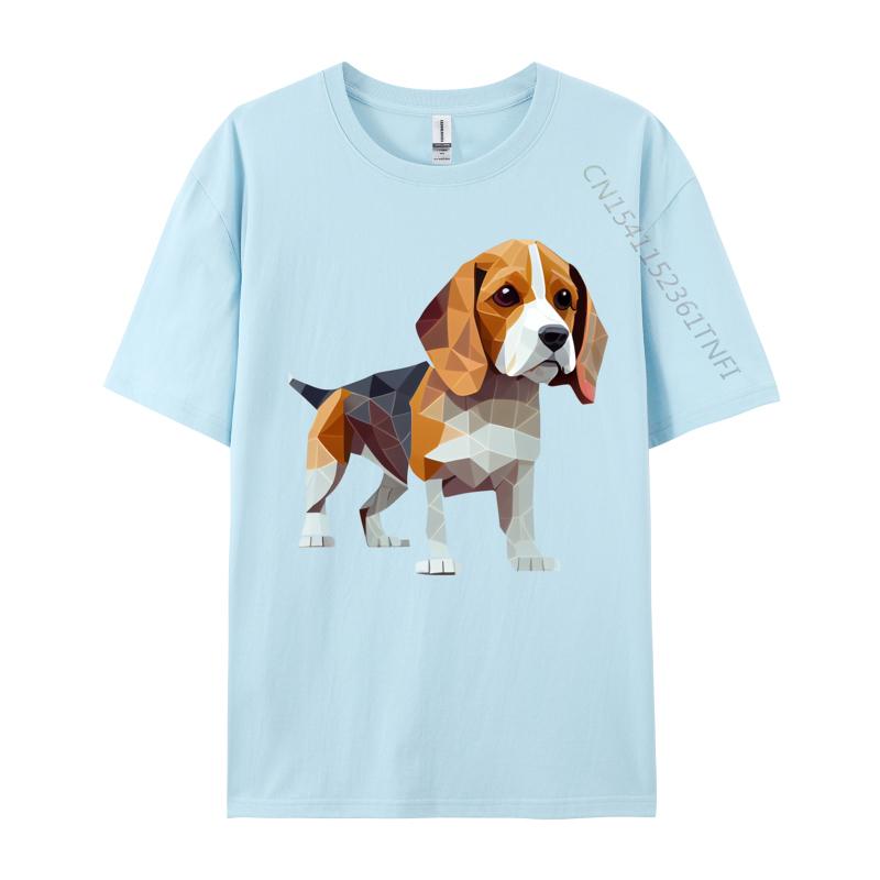 Unisex TShirt Beagle Low Poly Tshirt HuUnisex Friend Dog Printed Tshirt Camisas Basicas Hombre Grpahic Tee