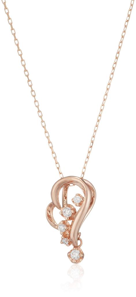 ESTELLE [WEB Exclusive] Cubic Zirconia 10K Pink Gold Heart Motif Necklace 0452-1191-0014-0000