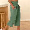 Damen Casual Und Modische Einfarbige Weite Hose Mit Taschen
