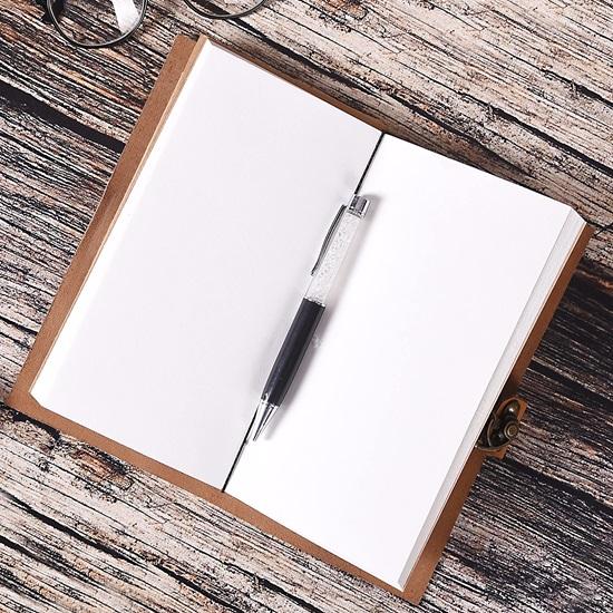 17.78 Cm Leather Diary Writing Notebook Unique Handmade Embossed Travel Diary Writing Notebook Brown