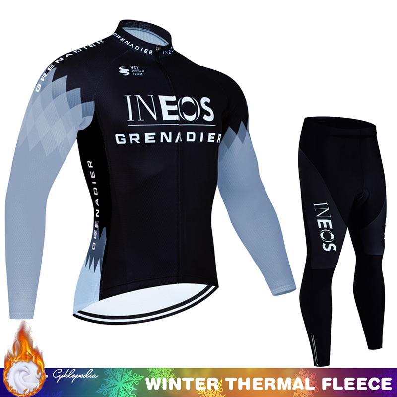 Herren Radsportanzug Winter Thermofleece Trikot MTB Mann Kleidung INEOS Tricuta Trikot Hose Set Träger 2026 Rennrad Uniform Mann