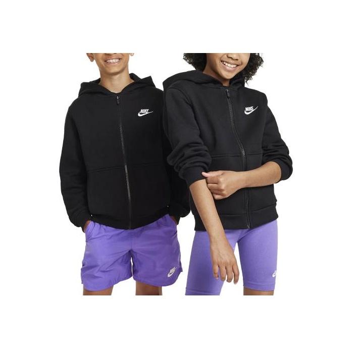 

Nike Детская спортивная одежда Клубная флисовая толстовка с вышитым логотипом Детские толстовки с капюшоном черного цвета FD3004-010 L