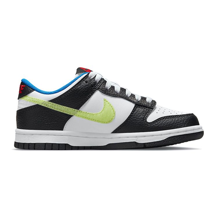 Nike Dunk Low GS White Light Lemon Twist Kids Sneakers Black Signal-Blue DQ0977-100