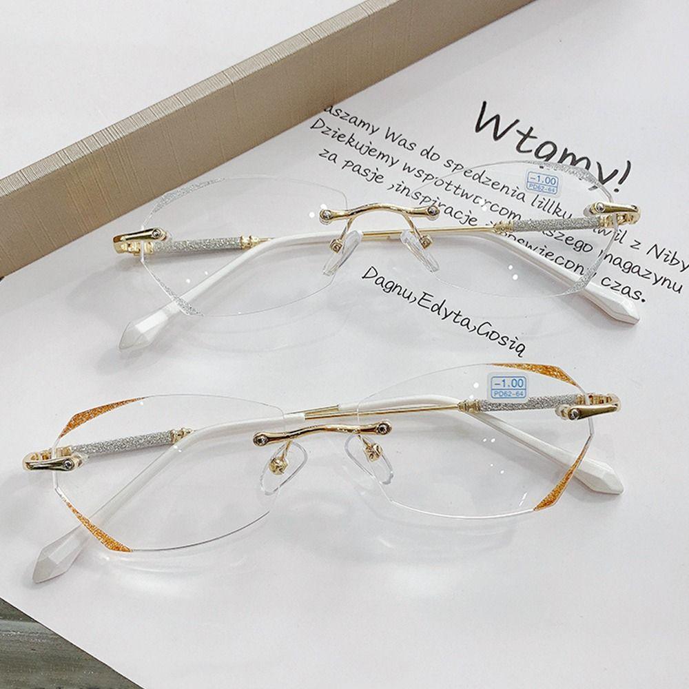 New Vintage Rimless Anti Blue Light Glasses Ultra Light Eyewear for Men Women Vision Care -100 to -400 Myopia Protection