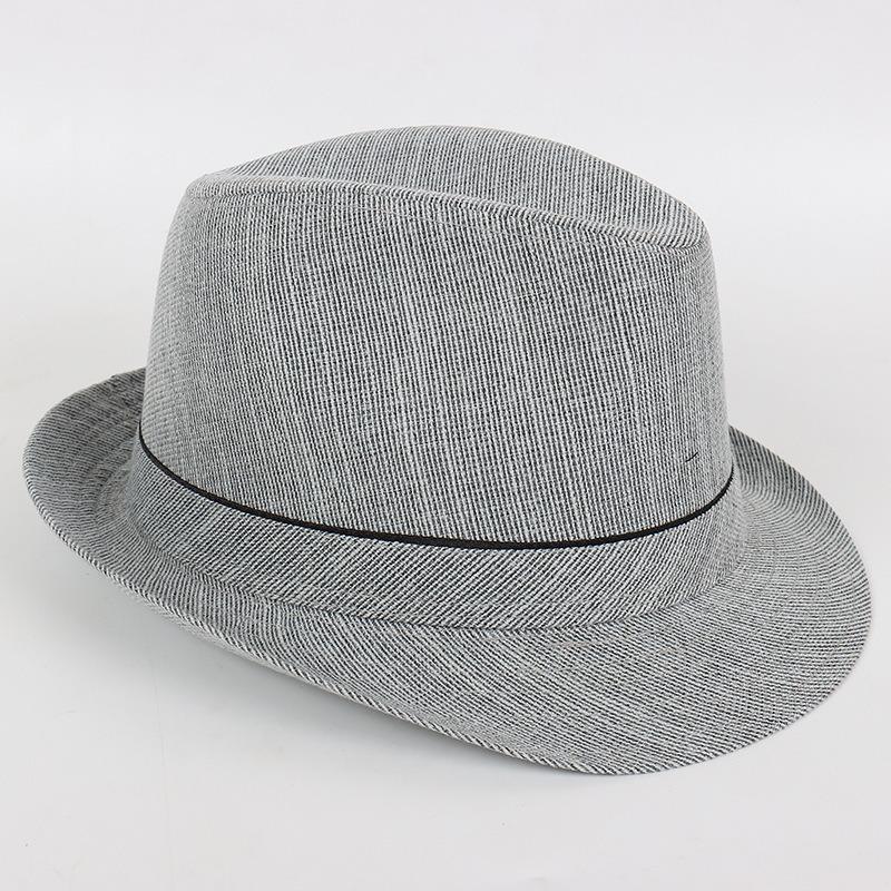 Medium and Old Crimped Hat Men's Summer Sun Hat Jazz Hat Outdoor Straw Hat Summer Top Hat Breathable