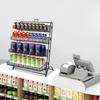 Scaffale Espositore per Caramelle Moderno a 4 Piani con Design Inclinato Nero - Organizer da Banco in Ferro per Snack per Esposizione in Supermercato e Negozio