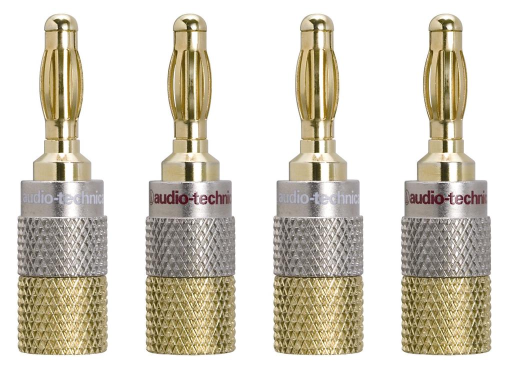 Audio-Technica AT6302 Solderless Banana Plugs, Metal, Rear Connection