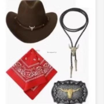 Cowboy Öltözet Férfiaknak Nyugati Ruhák Kiegészítők Cowboy Jelmez Halloween Cosplay anime ruhák disfraz halloween jelmez One Size brown