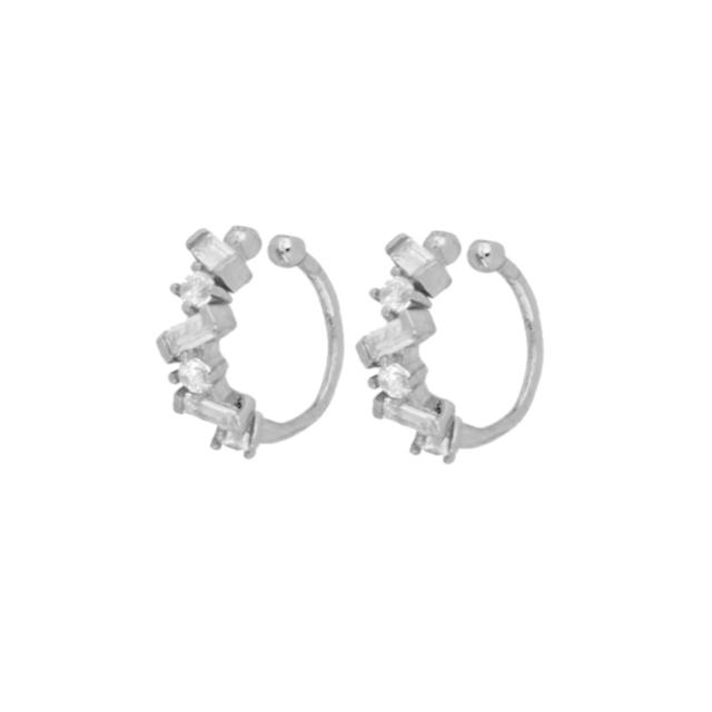 Crmya Yellow Silver Plated Stud Dangle Earrings For Women Cubic Zirconia Hoop Earrings For Women Bohemian Earings Jewelry