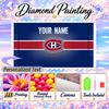 Montreal Canadiens 5D DIY Diamond Painting Custom Name Text, Full Drill Rhinestone Mosaic Art Home Gift