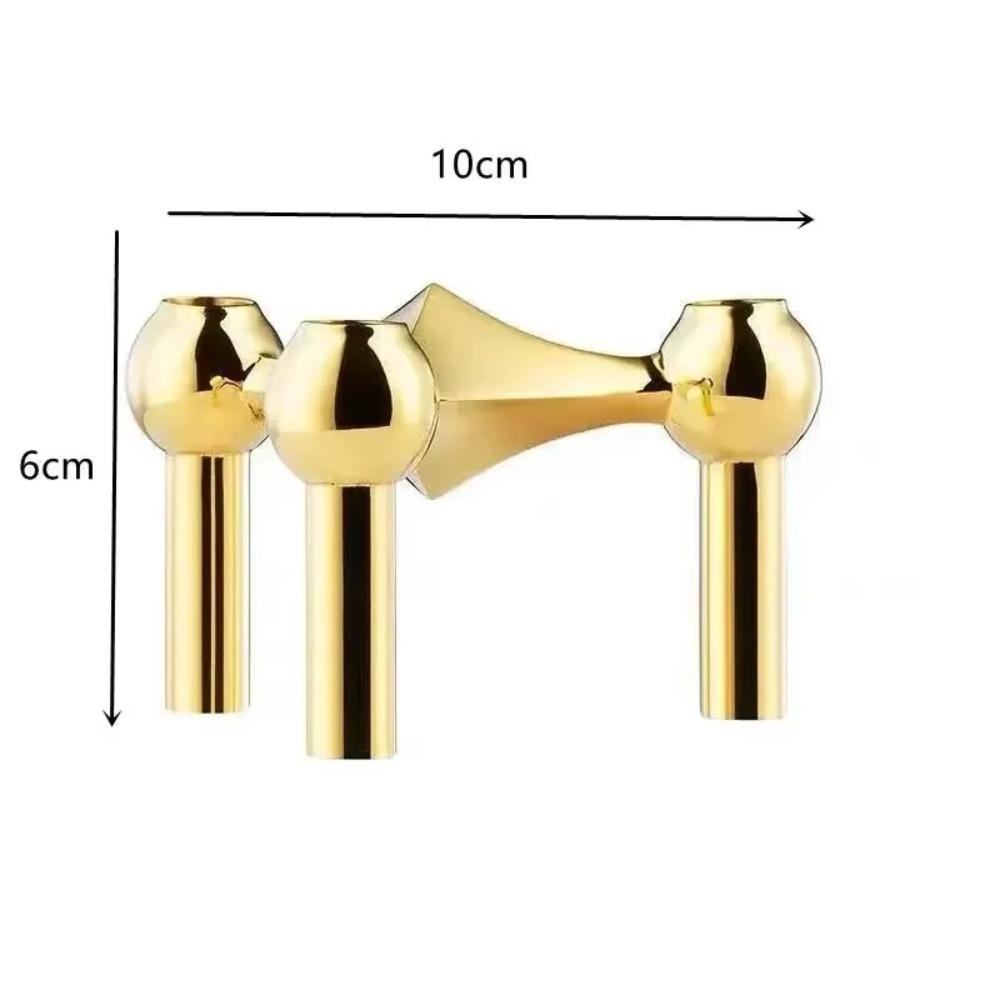 Nordic Candle Holder Metal Molecular Structure Triangle Candlestick Vintage Candle Stand  Gift