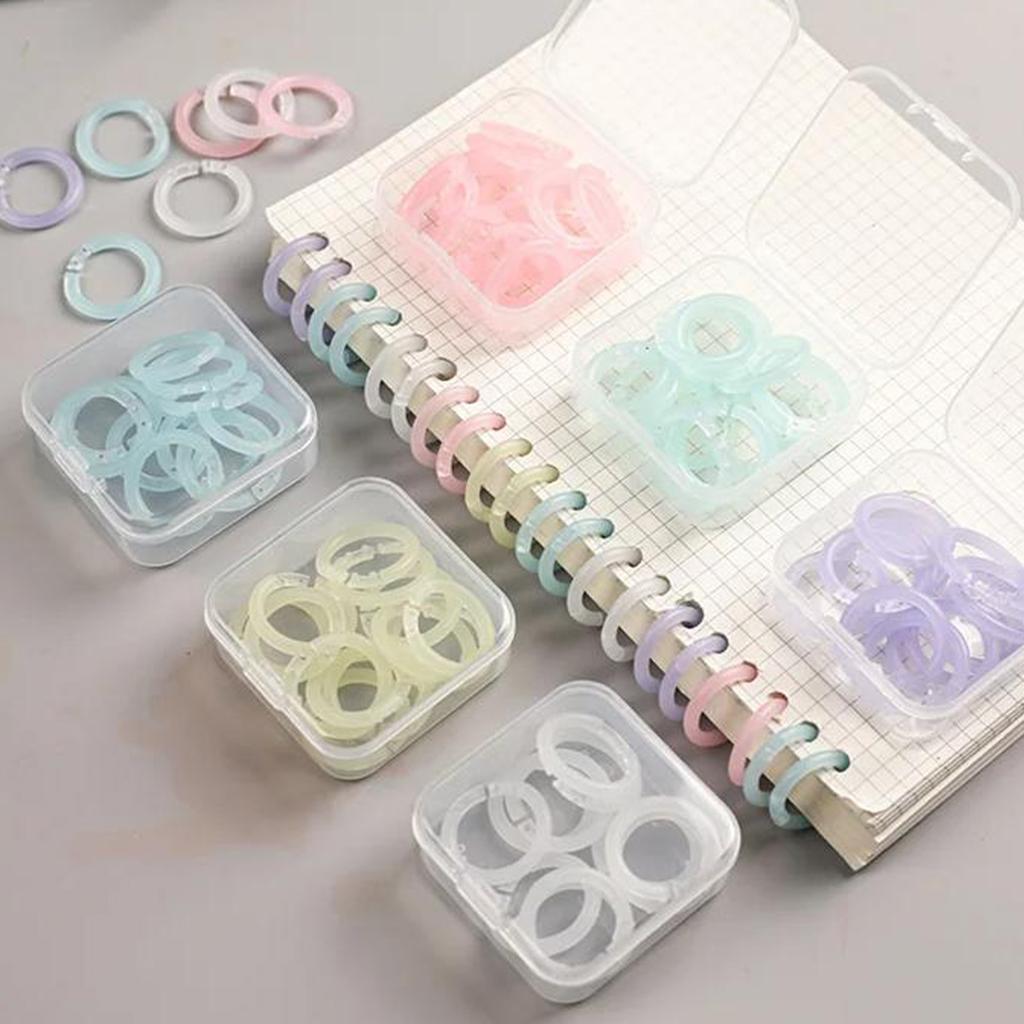 20Pcs 15mm Loose Leaf Binder Rings Opening Notebook Refill Keychain Ring DIY Photo Album Circle Clamps Office Budget Binder