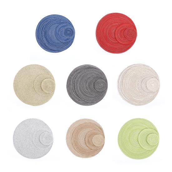 Woven Cotton Placemat Japanese-Style Heat-Resistant Table Mats for Dining Non-Slip Versatile Dining